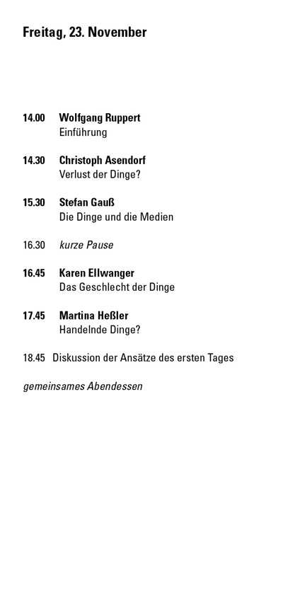 Programm Freitag