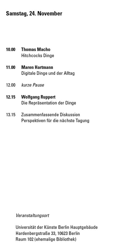 Programm Samstag