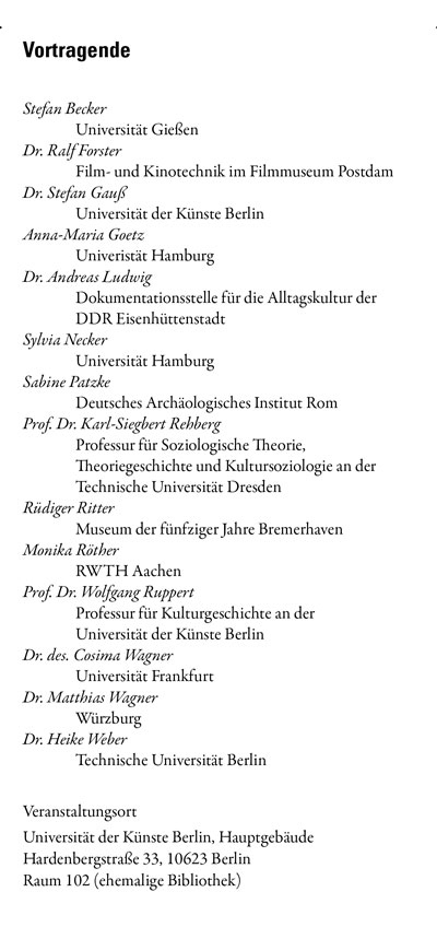 Programm Vortragende