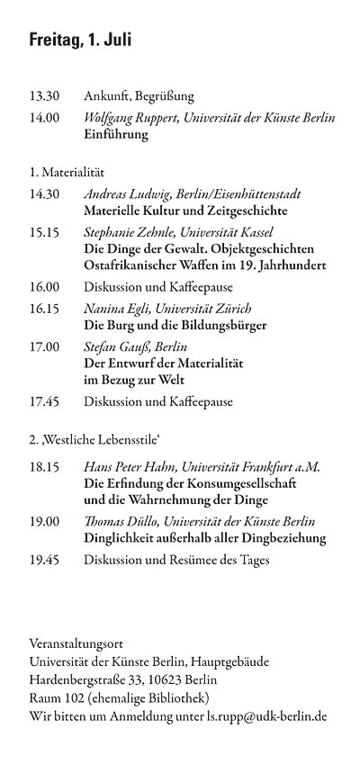 Programm am 1.7.2011