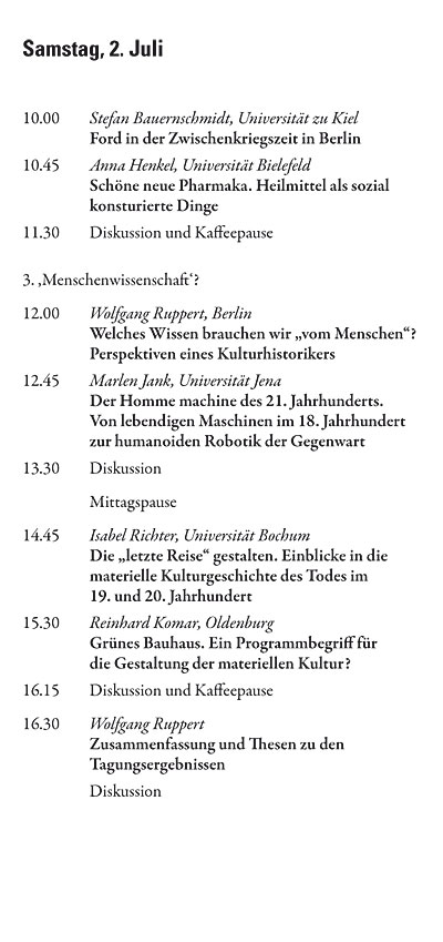 Programm am 2.7.2011